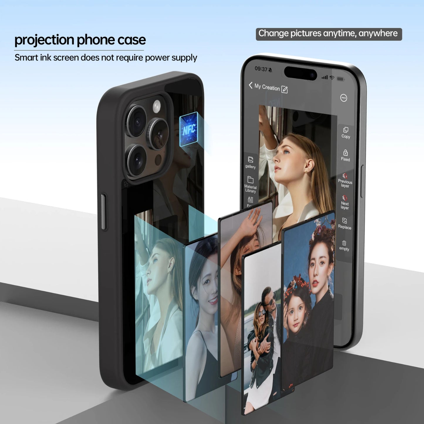 Customizable E-ink Screen Photo Phone Case